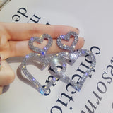 lutaotie Sparkling Heart Princesscore Earrings