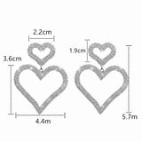 lutaotie Sparkling Heart Princesscore Earrings