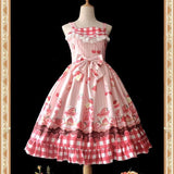 lutaotie Strawberry Blitz Cottagecore Dress