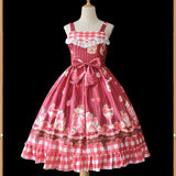 lutaotie Strawberry Blitz Cottagecore Dress