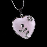 lutaotie Genuine Crystal Rose Heart Cottagecore Fairycore Necklace