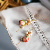 lutaotie Blush Blossom Fairycore Earrings