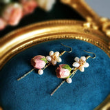 lutaotie Blush Blossom Fairycore Earrings