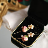 lutaotie Blush Blossom Fairycore Earrings