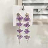 lutaotie Drop Fairy Flower White Earrings