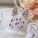 lutaotie Butterfly Kisses Drop Earrings