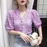 lutaotie Sunshine on Petals Lace Blouse Fairycore Top