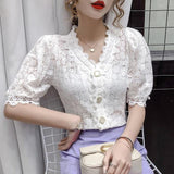 lutaotie Sunshine on Petals Lace Blouse Fairycore Top