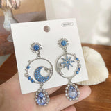 lutaotie Aquamarine Ciel Drop Earrings