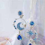 lutaotie Aquamarine Ciel Drop Earrings