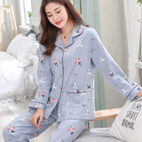 Pyjama Women Clothes Summer Womens Pajamas Sets Long-sleeved Sleepwear Suits Girl Fashion Casual Outerwear Sleepwear Night Suit