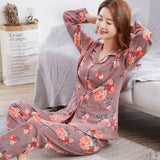 Pyjama Women Clothes Summer Womens Pajamas Sets Long-sleeved Sleepwear Suits Girl Fashion Casual Outerwear Sleepwear Night Suit