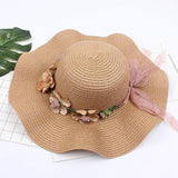 lutaotie Flower Accent Straw Hat