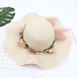 lutaotie Flower Accent Straw Hat