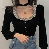 lutaotie Ange Lace Dark Princesscore Top