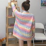 lutaotie Pastellina Rainbow Fairycore Sweater Top