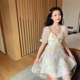 lutaotie Fairycore Spring Evening Off Shoulder Dress