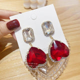 lutaotie Upturned Heart Princesscore Earrings