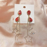 lutaotie Ablaze with Delight Moon and Star Earrings