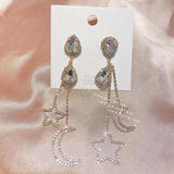 lutaotie Ablaze with Delight Moon and Star Earrings