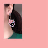 lutaotie Gorgeous Intentions Heart Flower Fairycore Earrings