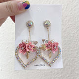 lutaotie Gorgeous Intentions Heart Flower Fairycore Earrings