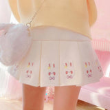 lutaotie Bunny Friend Cream Fairycore Skirt Bottoms