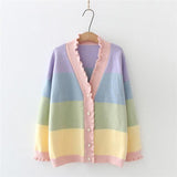 lutaotie Pastel Prisms Fairycore Sweater Top