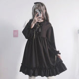 lutaotie Moonlight Cat Dark Fairycore Dress