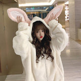 lutaotie Snow Bunny Kawaii Hoody Sweater Top