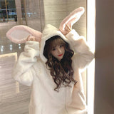 lutaotie Snow Bunny Kawaii Hoody Sweater Top