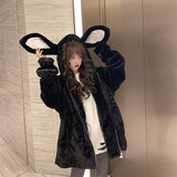 lutaotie Snow Bunny Kawaii Hoody Sweater Top