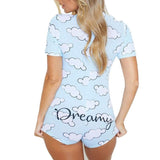 LANFUBEISI Women Sexy Sleepwear Cute Cartoon Print Short Set Pajamas Spicy Pepper Sweet Short Sleeve T Shirts Shorts Summer Pijama