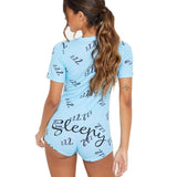 LANFUBEISI Women Sexy Sleepwear Cute Cartoon Print Short Set Pajamas Spicy Pepper Sweet Short Sleeve T Shirts Shorts Summer Pijama