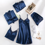 LANFUBEISI Women Robe Set Satin Sleepwear Lace Kimono Bathrobe Gown Sexy Nightwear Home Clothes Silky Bride Bridesmaid Dressing