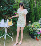 LoveFery Princesscore Grass Puff Sleeve Dress