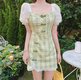 LoveFery Princesscore Grass Puff Sleeve Dress