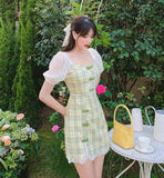 LoveFery Princesscore Grass Puff Sleeve Dress