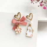 lutaotie Sakura Usagi Rabbit Bloom Fairycore Earrings