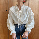 lutaotie Cottagecore Cottage in the Woods Blouse Top