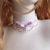 lutaotie Fairytale Raindrop Pearl Princesscore Choker