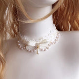 lutaotie Fairytale Raindrop Pearl Princesscore Choker