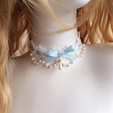 lutaotie Fairytale Raindrop Pearl Princesscore Choker