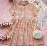 LoveFery Bunny Beauty Mini Cottagecore Dress