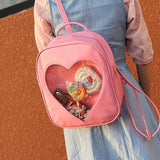 lutaotie Heart Window Slot Kawaii Backpack