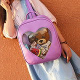 lutaotie Heart Window Slot Kawaii Backpack