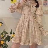 lutaotie Kawaii Princesscore Tartan Dress