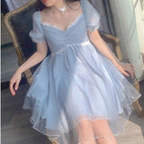 lutaotie Cool Periwinkle Kitten Fairycore Dress