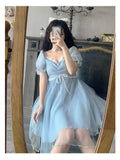 lutaotie Cool Periwinkle Kitten Fairycore Dress