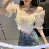 lutaotie Fairycore Spring Evening Off Shoulder Top